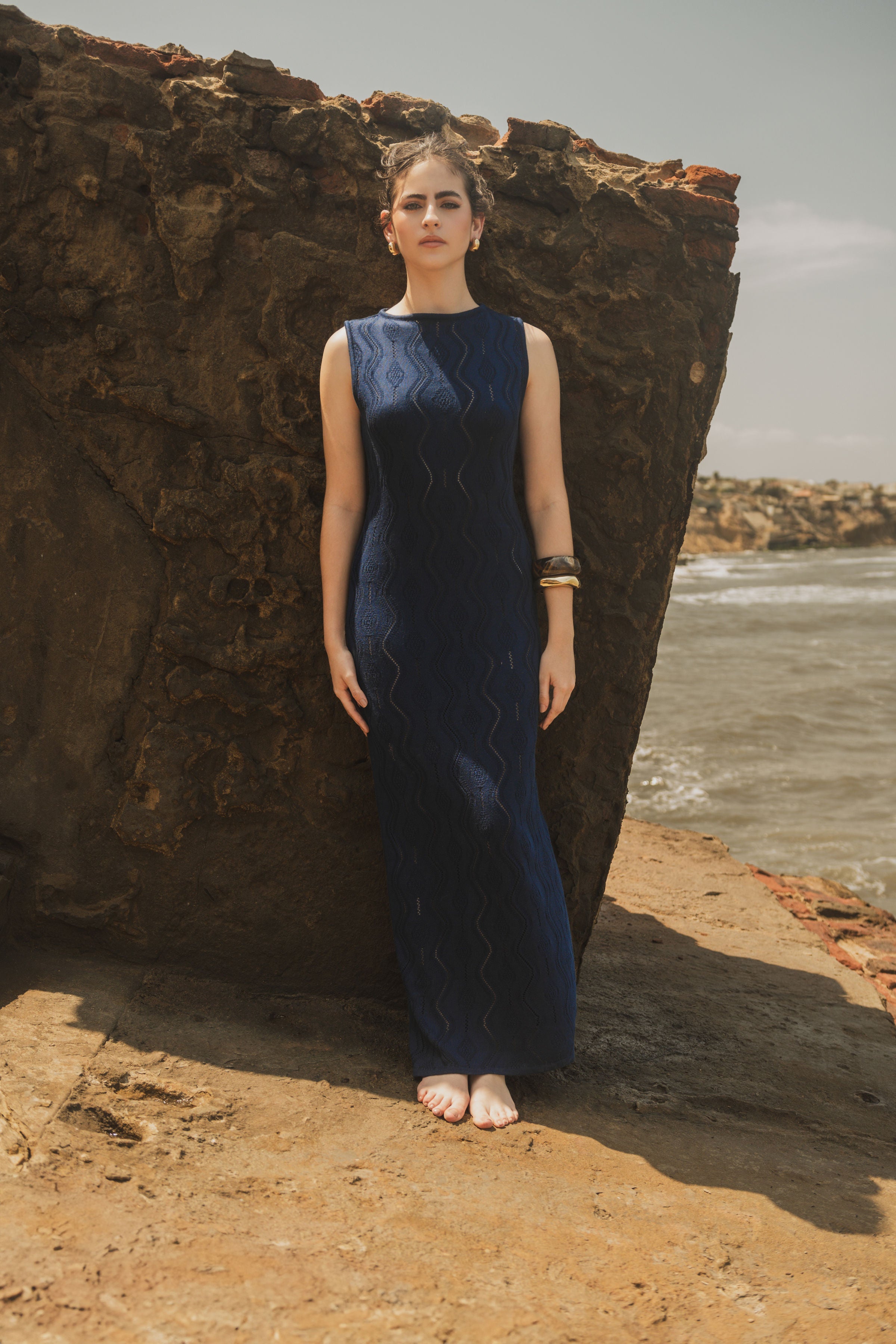 Vestido Lyra Azul marino — SERRA