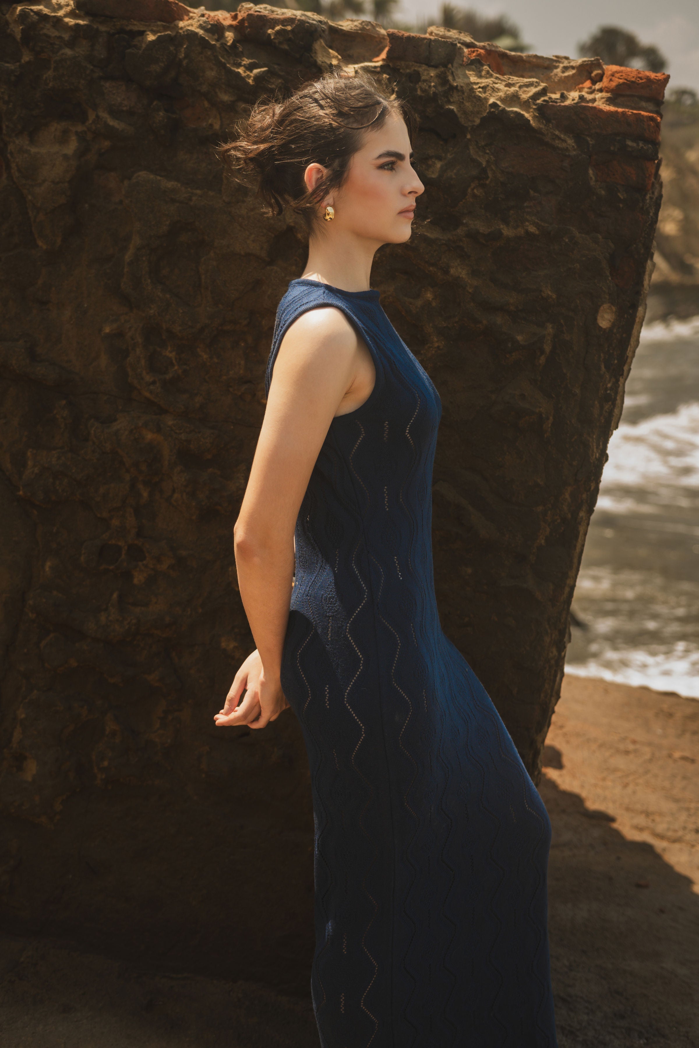 Vestido Lyra Azul marino — SERRA