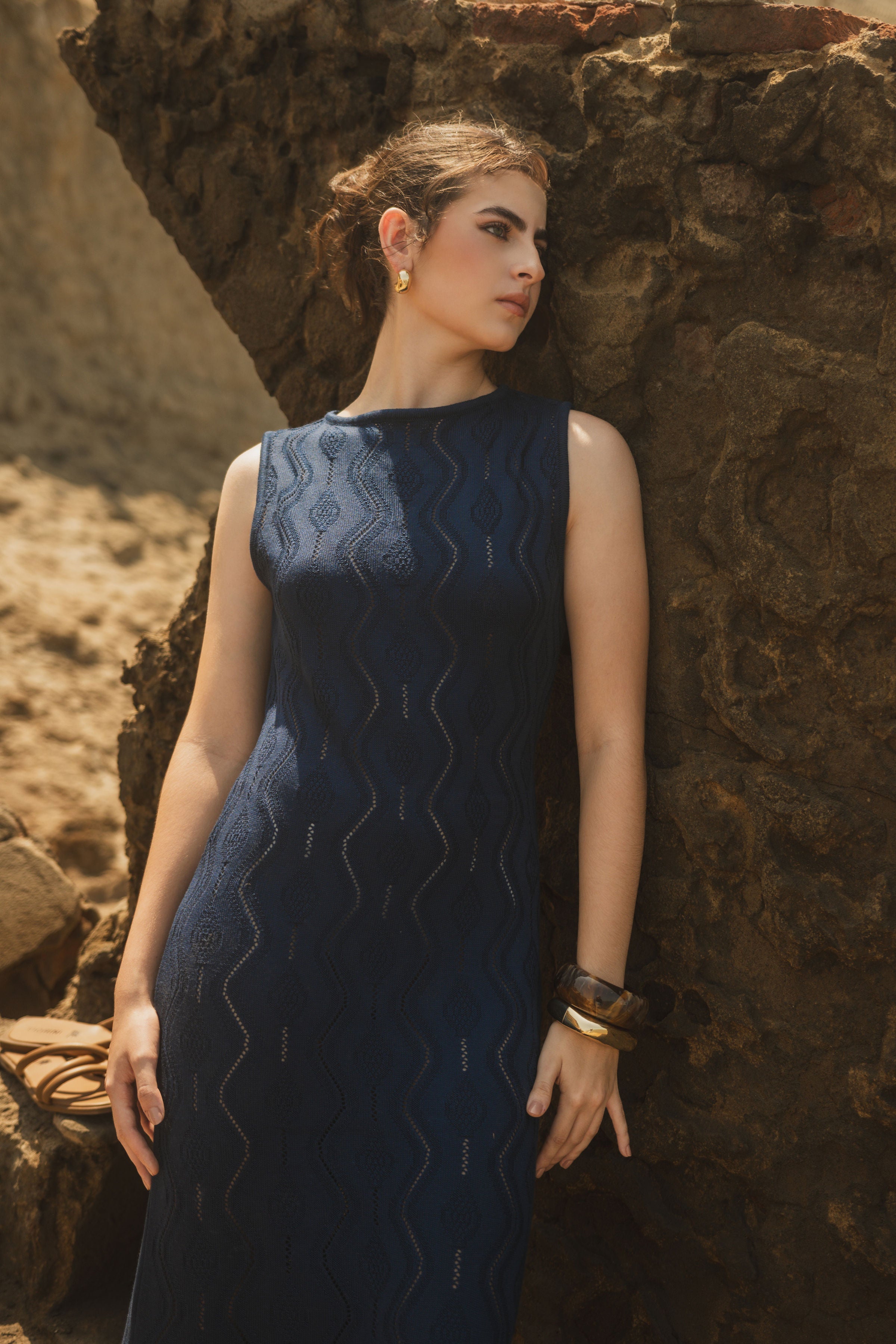 Vestido Lyra Azul marino — SERRA