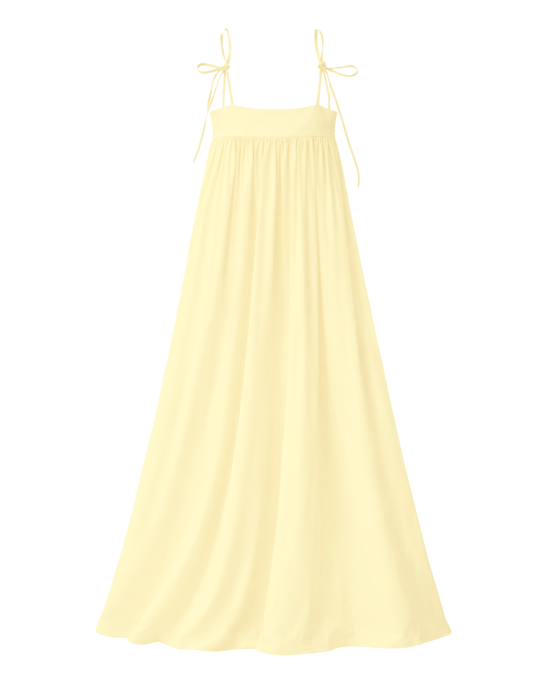 Vestido Folded Air Long Butter Yellow — SERRA