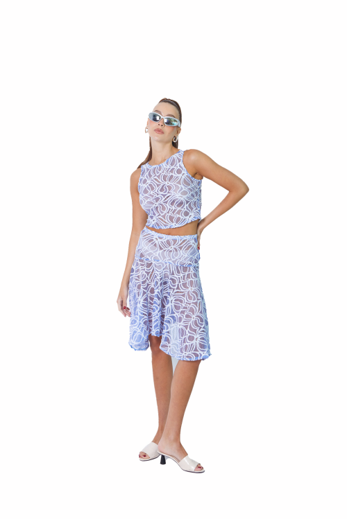 Lover Skirt in White Swirl