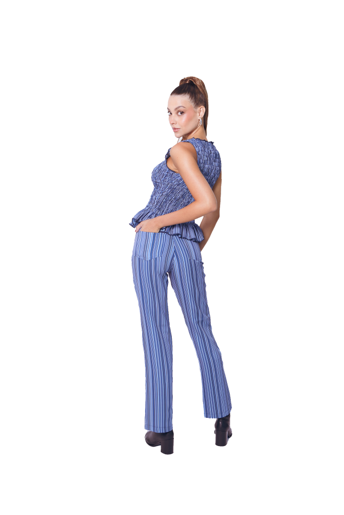 Howdy Pants in Blue Stripes