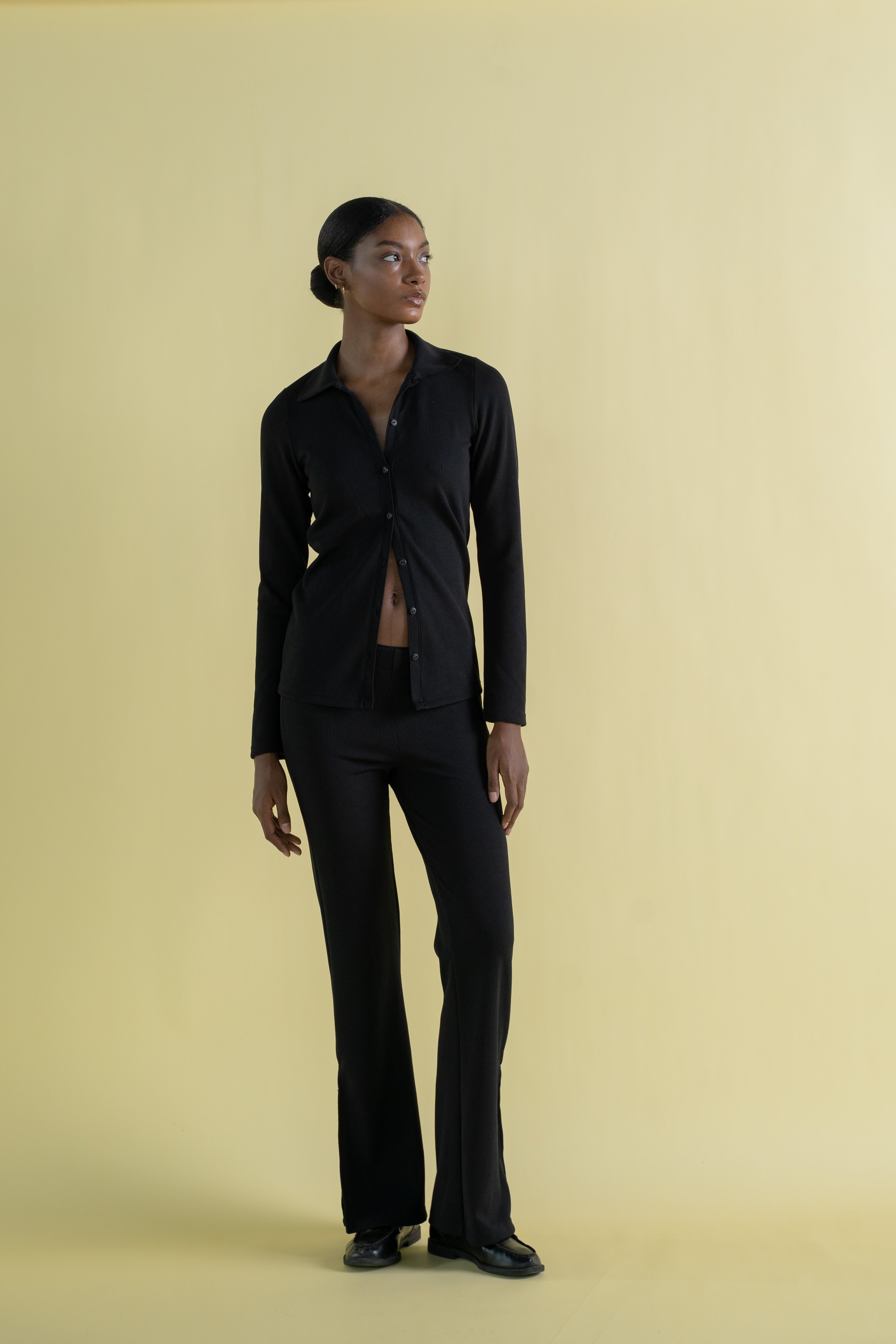 Ribbed Pants in Black