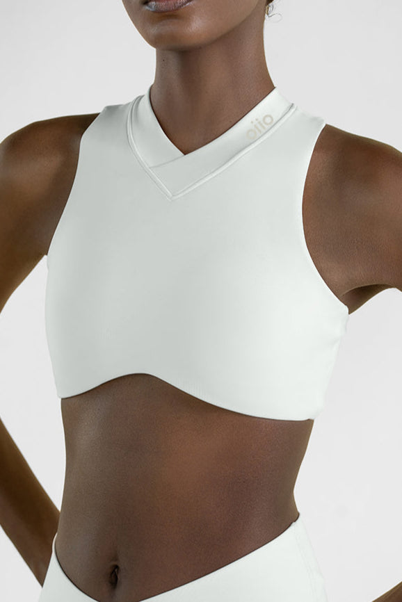 Crossed V Neck Top in Vainilla Ice